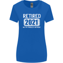 Not My Problem 2021 Retirement Retired Womens Wider Cut T-Shirt Royal Blue