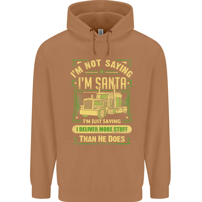 Not Santa Delivery Driver Christmas Funny Mens 80% Cotton Hoodie Caramel Latte