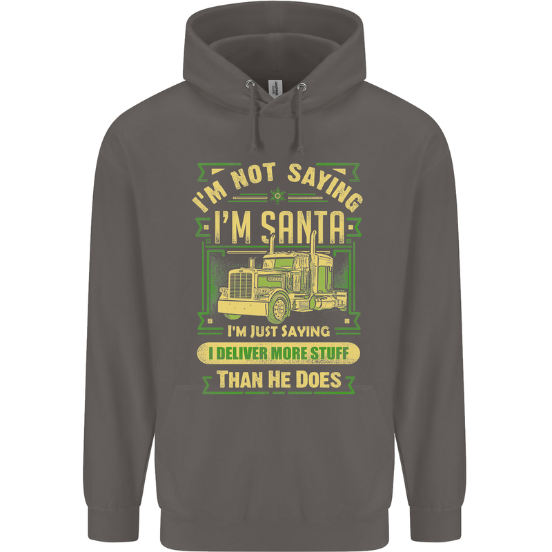 Not Santa Delivery Driver Christmas Funny Mens 80% Cotton Hoodie Charcoal