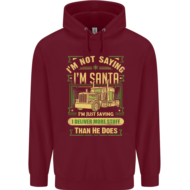 Not Santa Delivery Driver Christmas Funny Mens 80% Cotton Hoodie Maroon