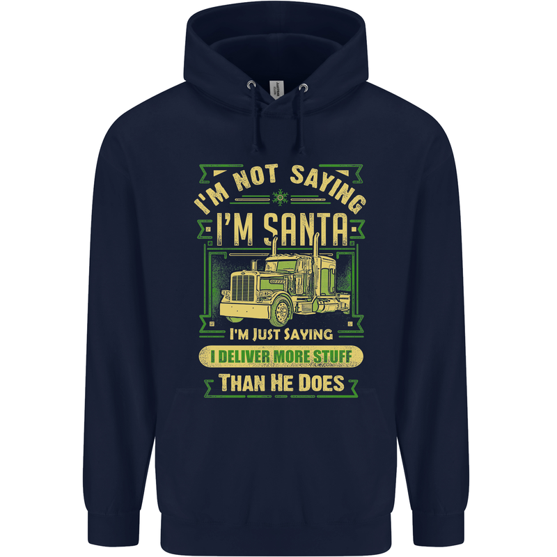 Not Santa Delivery Driver Christmas Funny Mens 80% Cotton Hoodie Navy Blue