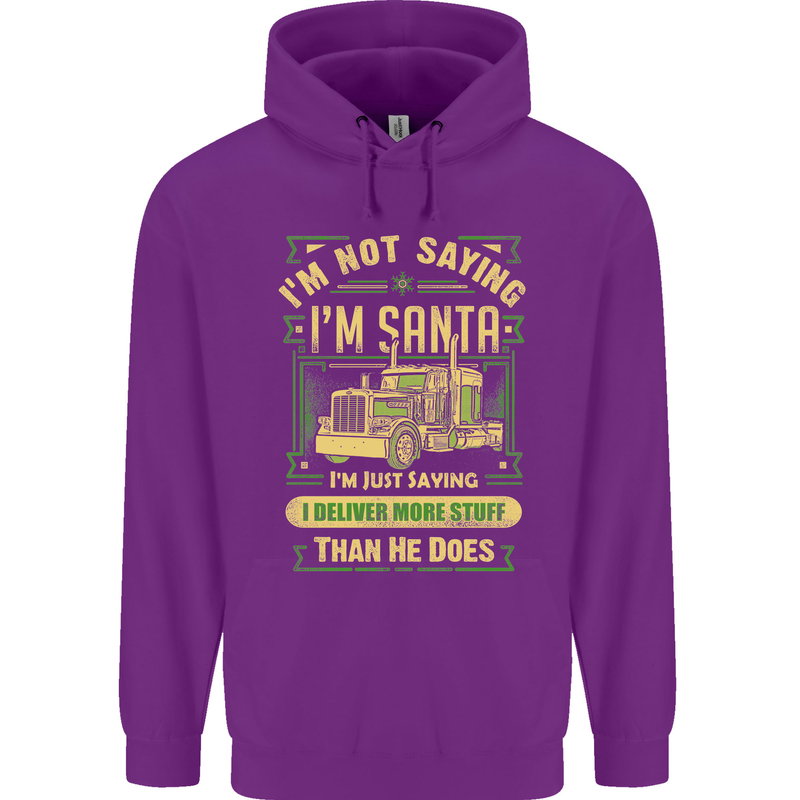 Not Santa Delivery Driver Christmas Funny Mens 80% Cotton Hoodie Purple
