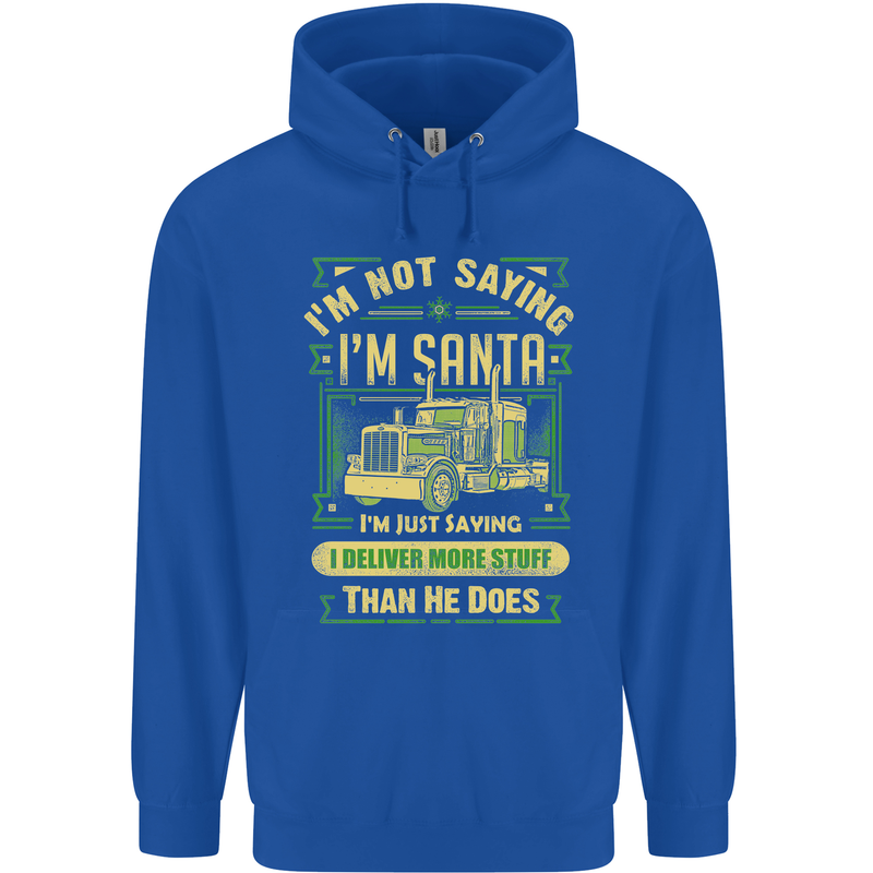 Not Santa Delivery Driver Christmas Funny Mens 80% Cotton Hoodie Royal Blue