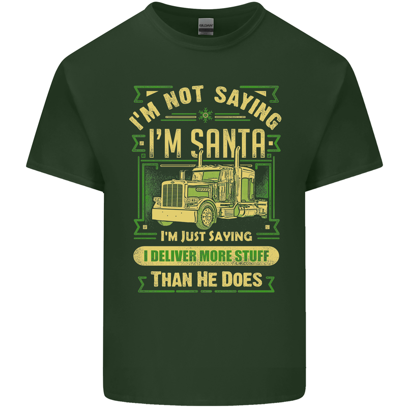 Not Santa Delivery Driver Christmas Funny Mens Cotton T-Shirt Tee Top Forest Green