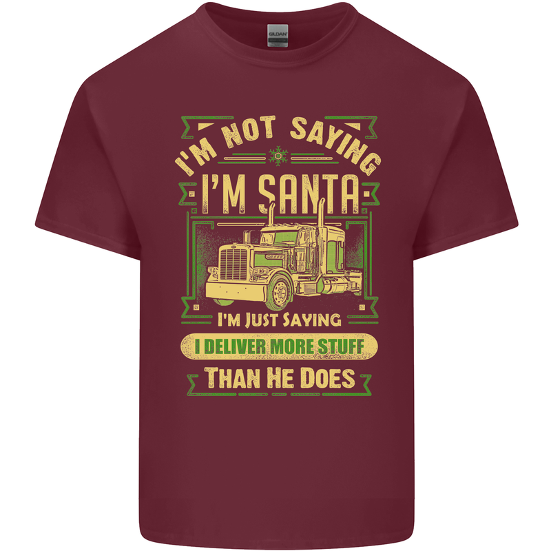 Not Santa Delivery Driver Christmas Funny Mens Cotton T-Shirt Tee Top Maroon