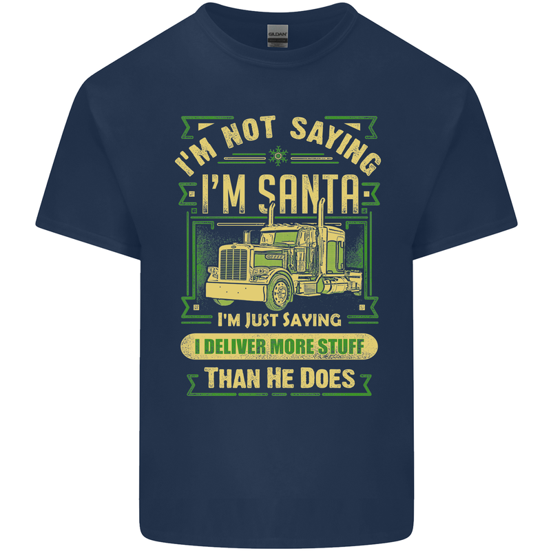 Not Santa Delivery Driver Christmas Funny Mens Cotton T-Shirt Tee Top Navy Blue