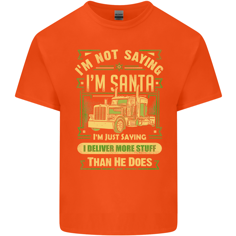 Not Santa Delivery Driver Christmas Funny Mens Cotton T-Shirt Tee Top Orange