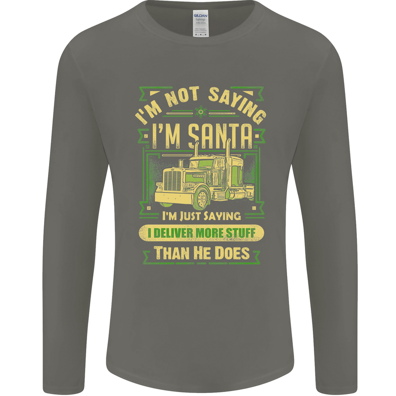 Not Santa Delivery Driver Christmas Funny Mens Long Sleeve T-Shirt Charcoal