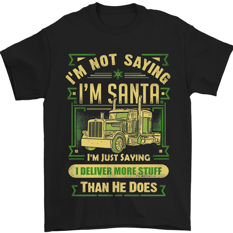 Not Santa Delivery Driver Christmas Funny Mens T-Shirt Cotton Gildan Black