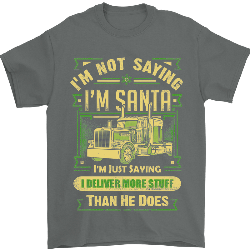 Not Santa Delivery Driver Christmas Funny Mens T-Shirt Cotton Gildan Charcoal