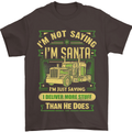 Not Santa Delivery Driver Christmas Funny Mens T-Shirt Cotton Gildan Dark Chocolate