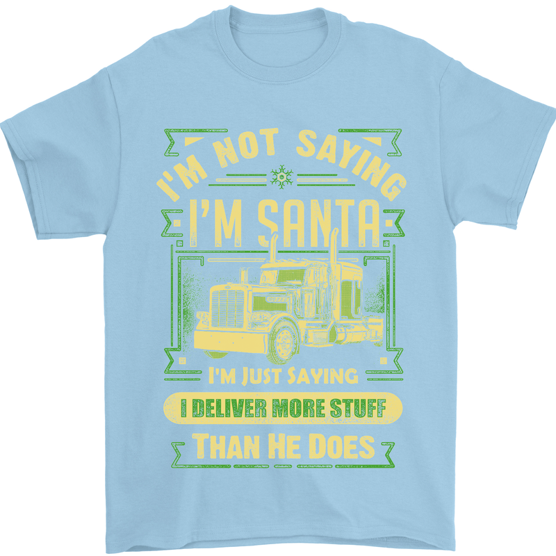 Not Santa Delivery Driver Christmas Funny Mens T-Shirt Cotton Gildan Light Blue