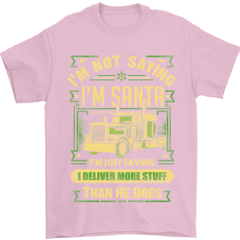 Not Santa Delivery Driver Christmas Funny Mens T-Shirt Cotton Gildan Light Pink