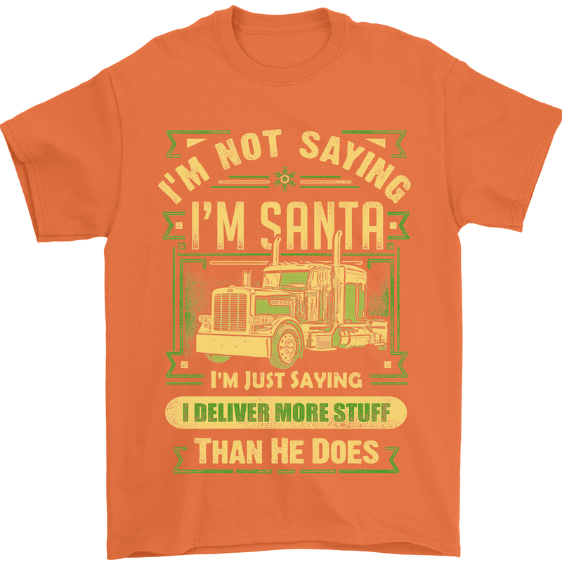 Not Santa Delivery Driver Christmas Funny Mens T-Shirt Cotton Gildan Orange
