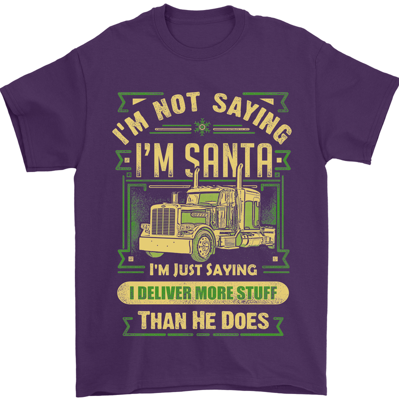 Not Santa Delivery Driver Christmas Funny Mens T-Shirt Cotton Gildan Purple