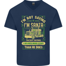 Not Santa Delivery Driver Christmas Funny Mens V-Neck Cotton T-Shirt Navy Blue