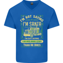 Not Santa Delivery Driver Christmas Funny Mens V-Neck Cotton T-Shirt Royal Blue