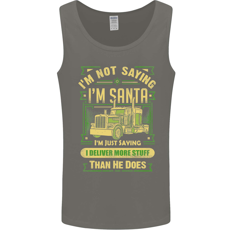 Not Santa Delivery Driver Christmas Funny Mens Vest Tank Top Charcoal