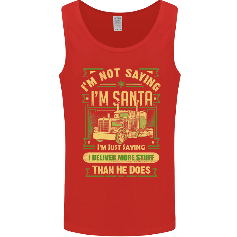 Not Santa Delivery Driver Christmas Funny Mens Vest Tank Top Red