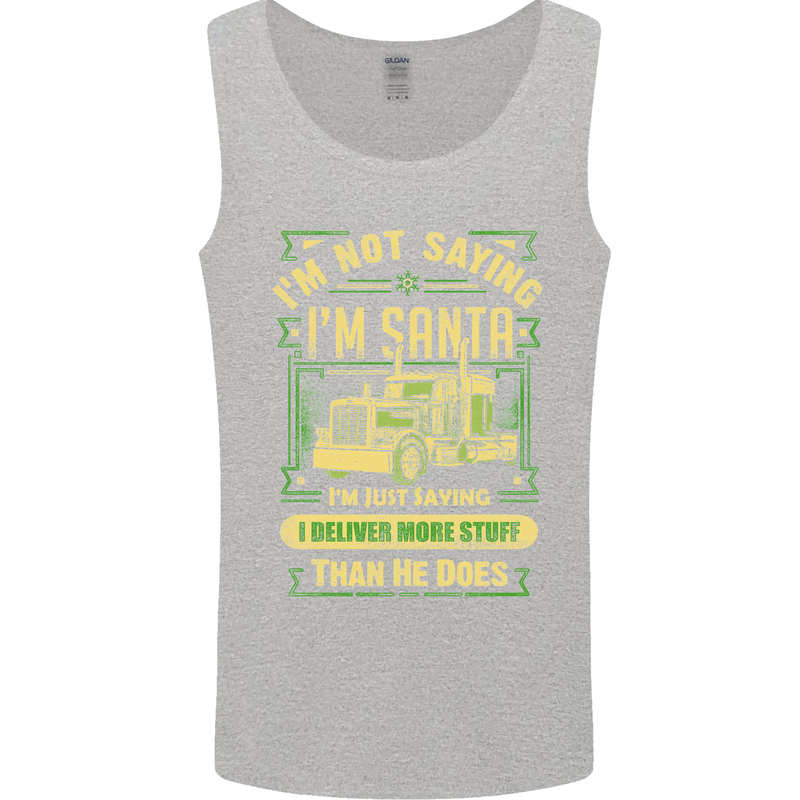 Not Santa Delivery Driver Christmas Funny Mens Vest Tank Top Sports Grey