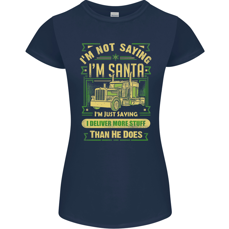 Not Santa Delivery Driver Christmas Funny Womens Petite Cut T-Shirt Navy Blue