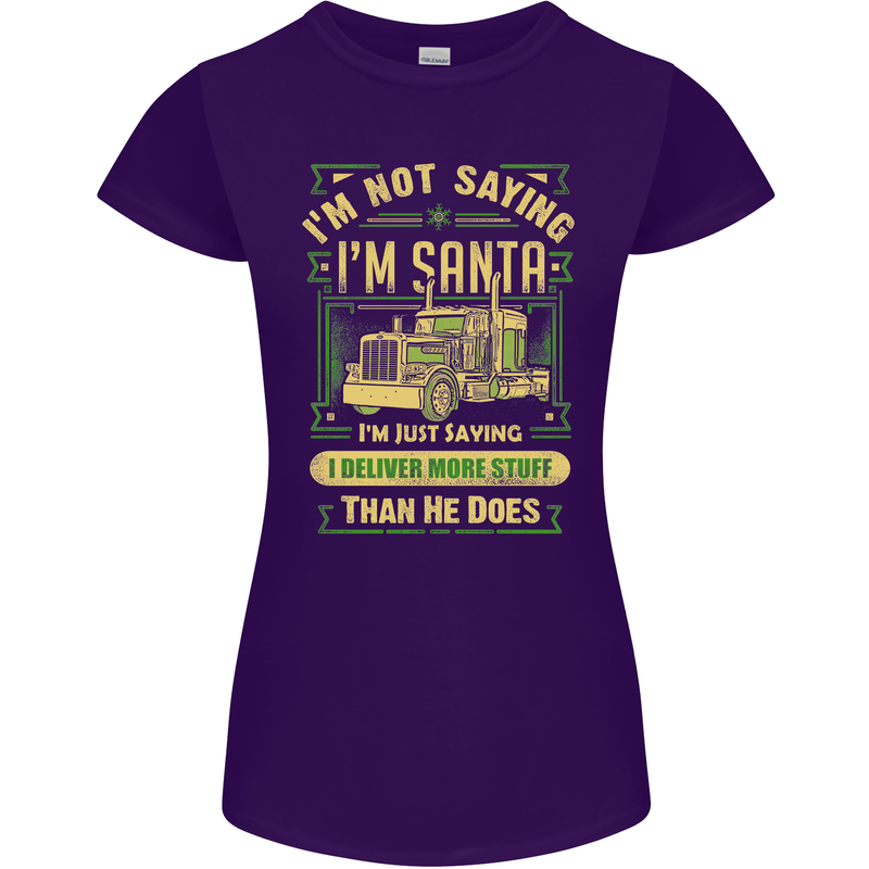 Not Santa Delivery Driver Christmas Funny Womens Petite Cut T-Shirt Purple