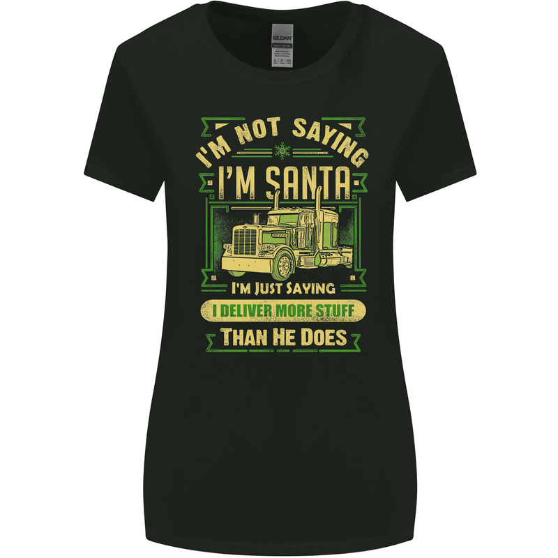 Not Santa Delivery Driver Christmas Funny Womens Wider Cut T-Shirt Black