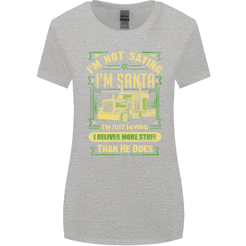 Not Santa Delivery Driver Christmas Funny Womens Wider Cut T-Shirt Sports Grey