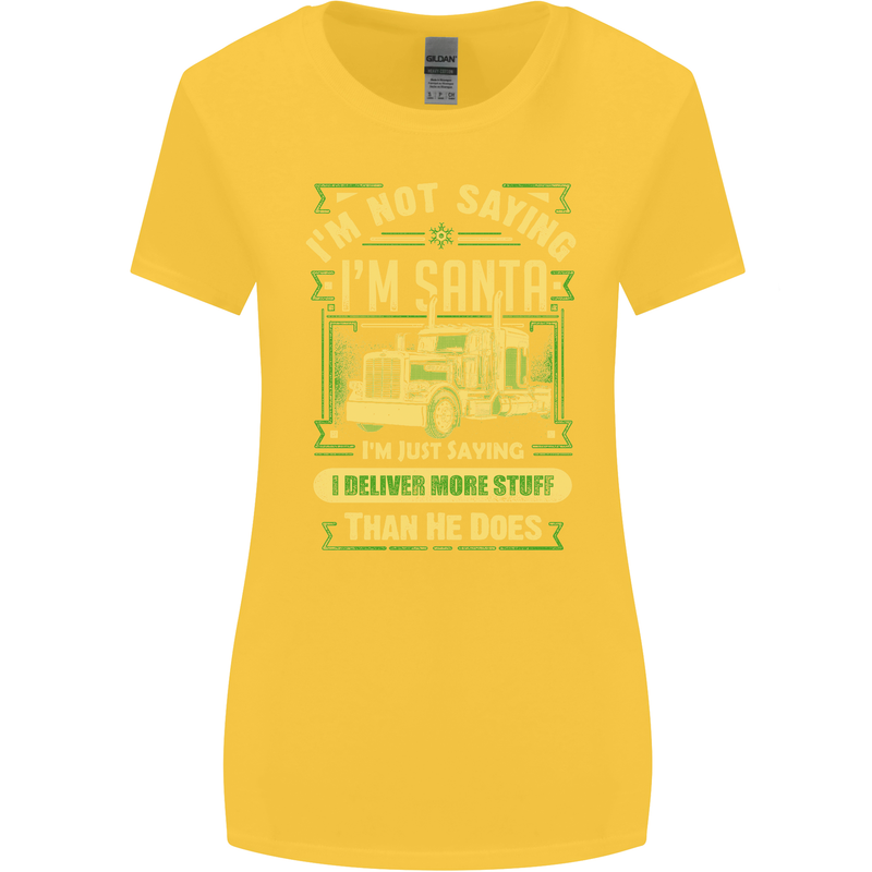Not Santa Delivery Driver Christmas Funny Womens Wider Cut T-Shirt Yellow