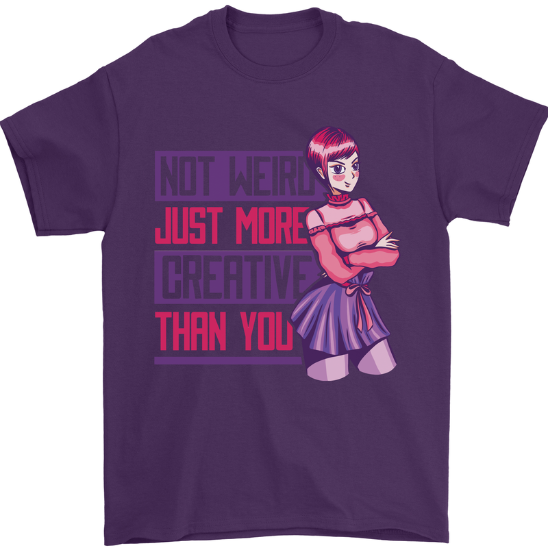 Not Weird Just More Creative Than You Art Mens T-Shirt Cotton Gildan Purple