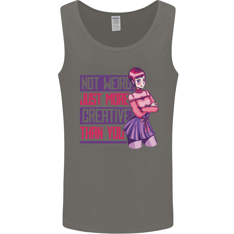 Not Weird Just More Creative Than You Art Mens Vest Tank Top Charcoal