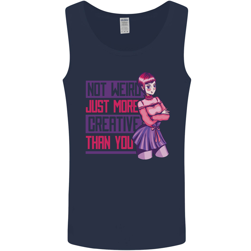 Not Weird Just More Creative Than You Art Mens Vest Tank Top Navy Blue