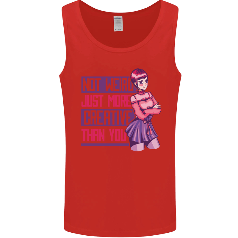 Not Weird Just More Creative Than You Art Mens Vest Tank Top Red
