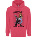 Not a Backrest Female Biker Motorcycle Childrens Kids Hoodie Heliconia