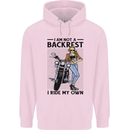 Not a Backrest Female Biker Motorcycle Childrens Kids Hoodie Light Pink