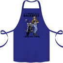 Not a Backrest Female Biker Motorcycle Cotton Apron 100% Organic Royal Blue