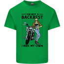 Not a Backrest Female Biker Motorcycle Kids T-Shirt Childrens Irish Green