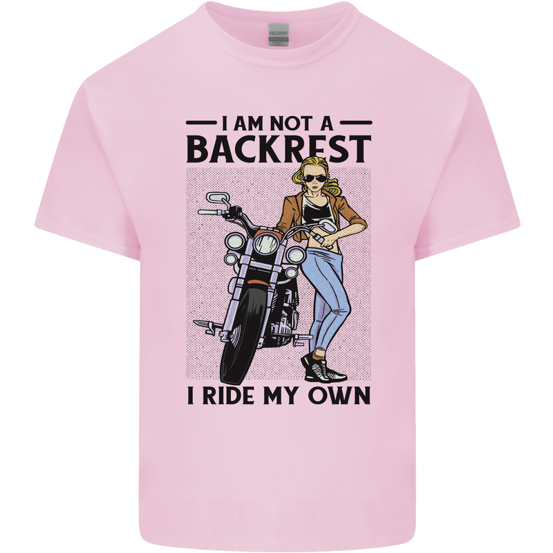 Not a Backrest Female Biker Motorcycle Kids T-Shirt Childrens Light Pink