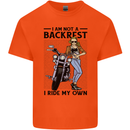 Not a Backrest Female Biker Motorcycle Kids T-Shirt Childrens Orange