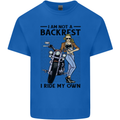 Not a Backrest Female Biker Motorcycle Kids T-Shirt Childrens Royal Blue