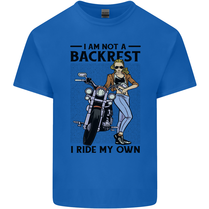 Not a Backrest Female Biker Motorcycle Kids T-Shirt Childrens Royal Blue