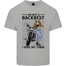 Not a Backrest Female Biker Motorcycle Kids T-Shirt Childrens Sports Grey