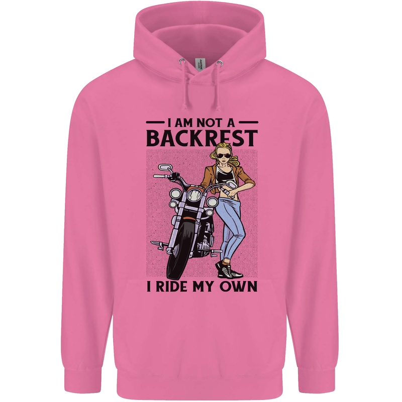 Not a Backrest Female Biker Motorcycle Mens 80% Cotton Hoodie Azelea