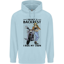 Not a Backrest Female Biker Motorcycle Mens 80% Cotton Hoodie Light Blue