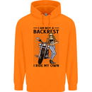 Not a Backrest Female Biker Motorcycle Mens 80% Cotton Hoodie Orange