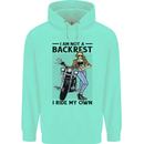 Not a Backrest Female Biker Motorcycle Mens 80% Cotton Hoodie Peppermint