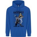 Not a Backrest Female Biker Motorcycle Mens 80% Cotton Hoodie Royal Blue