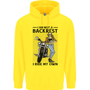 Not a Backrest Female Biker Motorcycle Mens 80% Cotton Hoodie Yellow