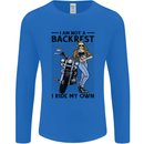 Not a Backrest Female Biker Motorcycle Mens Long Sleeve T-Shirt Royal Blue