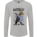 Not a Backrest Female Biker Motorcycle Mens Long Sleeve T-Shirt Sports Grey